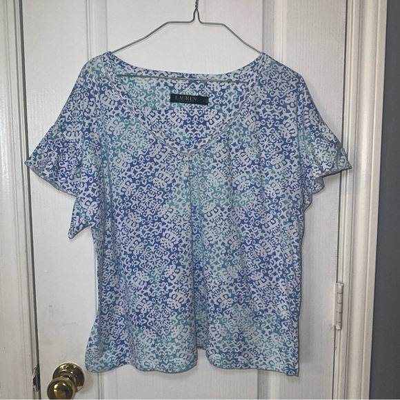 LAUREN Ralph Lauren Turquoise Women’s Top Size Large - Picture 1 of 9